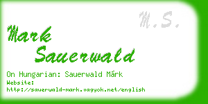mark sauerwald business card